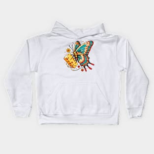 Cheese butterfly cheese lover Kids Hoodie